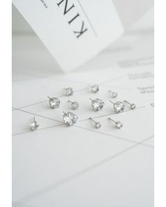 Paquete de 6 aretes de diamantes